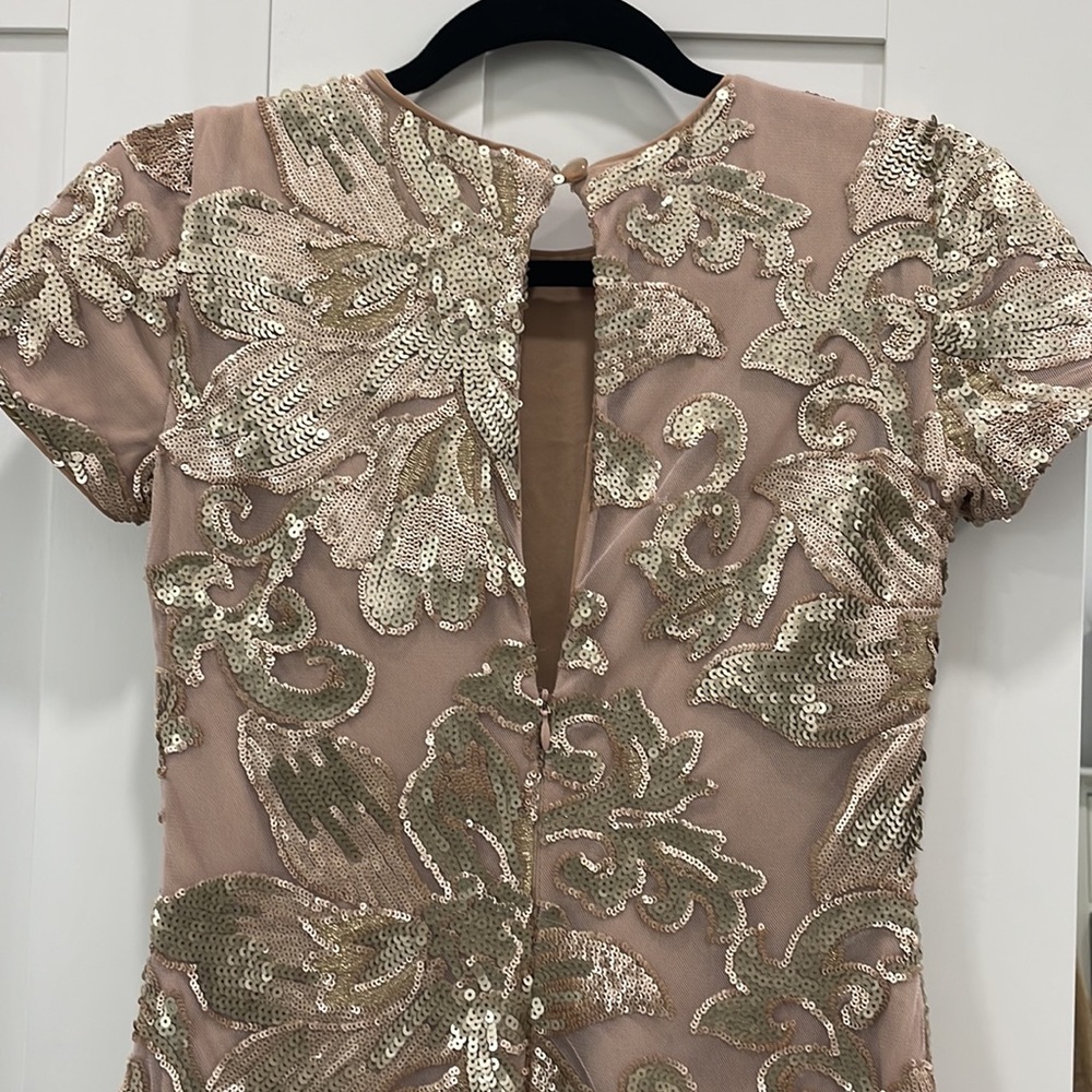 Dress The Population Mini Sequence Dress. Gold, pale pink XS, new with tags - Picture 7 of 9